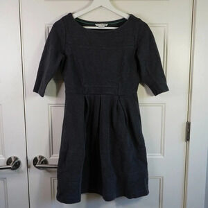 Boden Cotton Dress Sheath Gray 3/4 Sleeve Sz US 6R UK 10‎